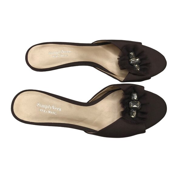 Simply Vera Vera Wang Women's Short Heels Size 6.5 M Dark Brown Preowned - Picture 1 of 10